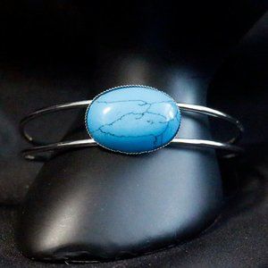 Genuine Turquise Open Cuff Bracelet JBTGT1
